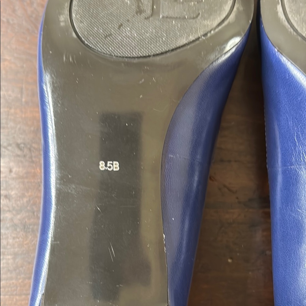 Ralph Lauren Blue Peep-Toe Heels with Buckle Sz8.5 - Picture 5 of 11